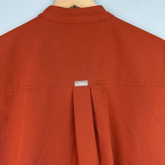 Figs Women's Short Sleeve Top in Rust Orange - Picture 2 of 5